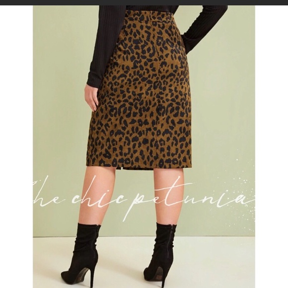 ♥️1 left ♥️ size leopard print split skirt - Picture 3 of 5